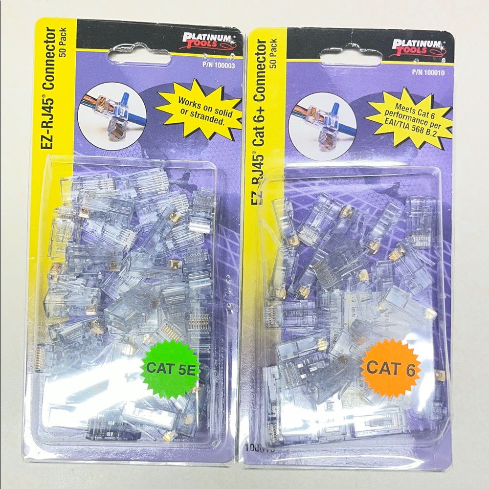 Platinum Tools EZ-RJ45 Connector Pack - Clear/Silver Hardware